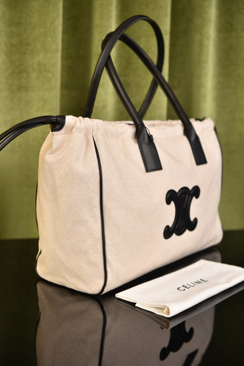 سيلين (3 ألوان) - Celine Drawstring Cuir Triomphe In Textile