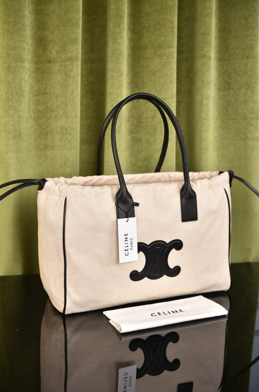 سيلين (3 ألوان) - Celine Drawstring Cuir Triomphe In Textile