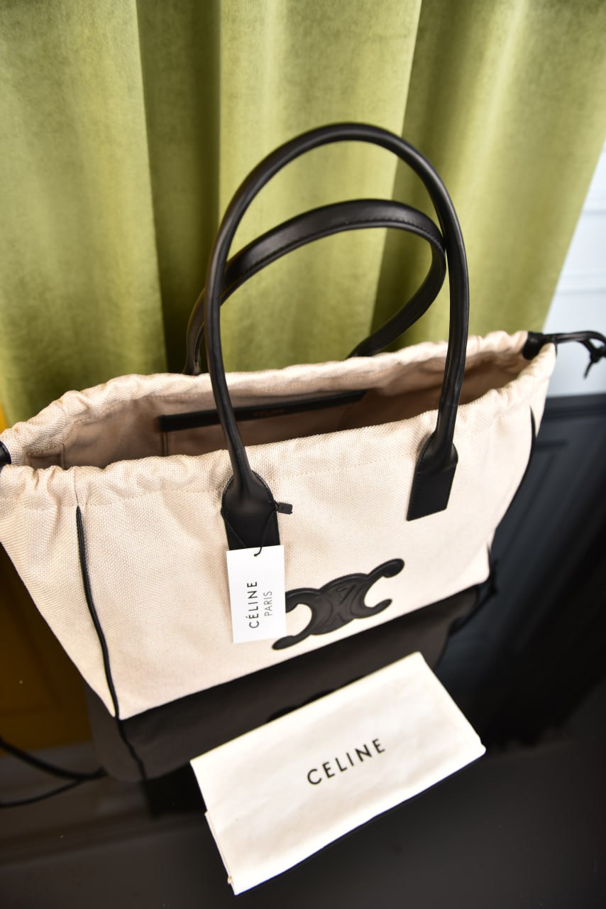 سيلين (3 ألوان) - Celine Drawstring Cuir Triomphe In Textile