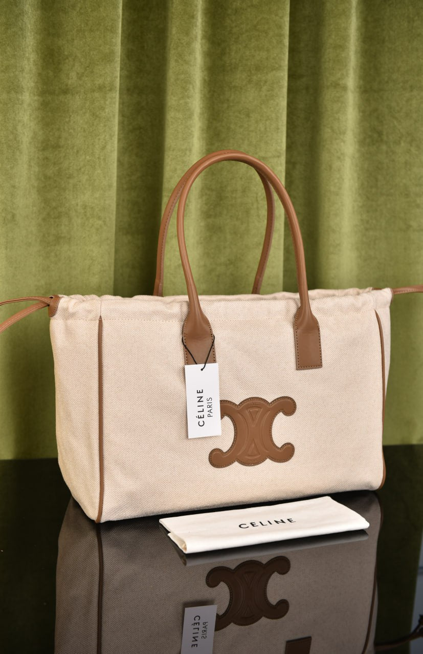 سيلين (3 ألوان) - Celine Drawstring Cuir Triomphe In Textile